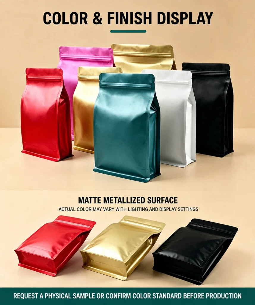 Matte Metallized Flat-Bottom Zipper Pouch - product detail 1