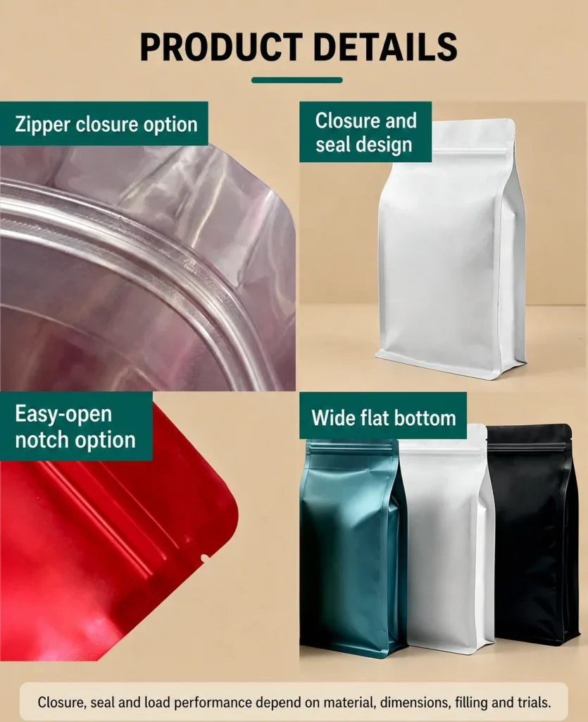 Matte Metallized Flat-Bottom Zipper Pouch - product detail 4