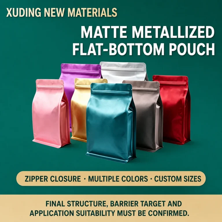 Matte Metallized Flat-Bottom Zipper Pouch