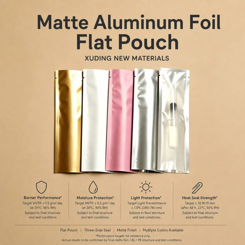 Matte aluminum foil flat pouch