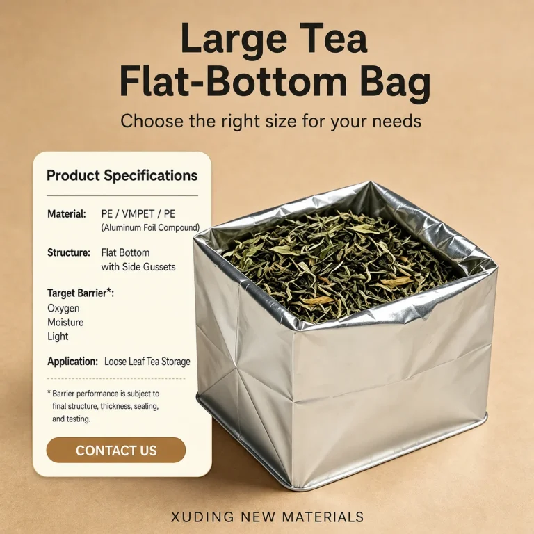 Large Tea Flat-Bottom Bag