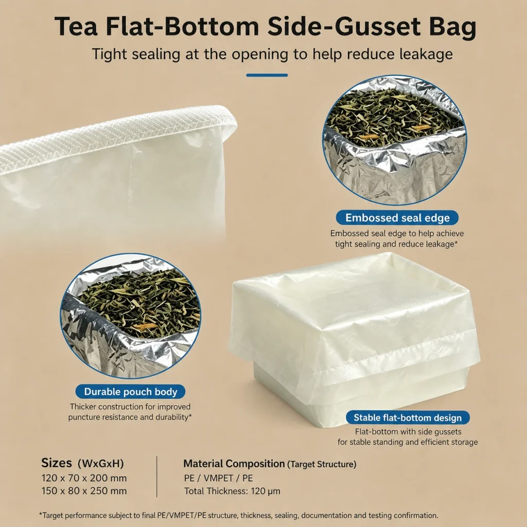 Tea flat-bottom side-gusset bag detail 19