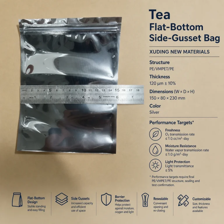 Tea Flat-Bottom Side-Gusset Bag