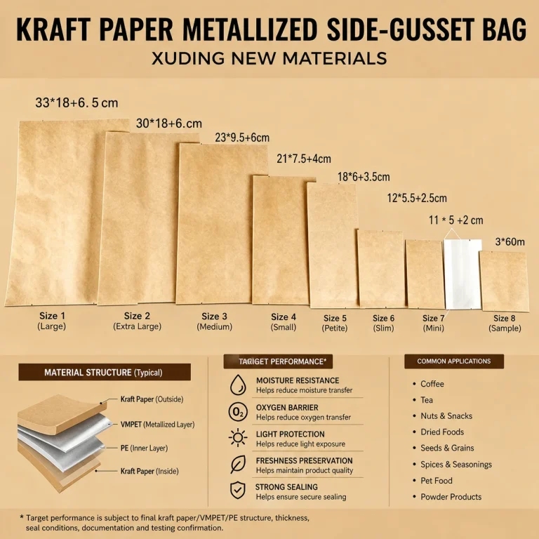 Kraft Paper Metallized Side-Gusset Bag