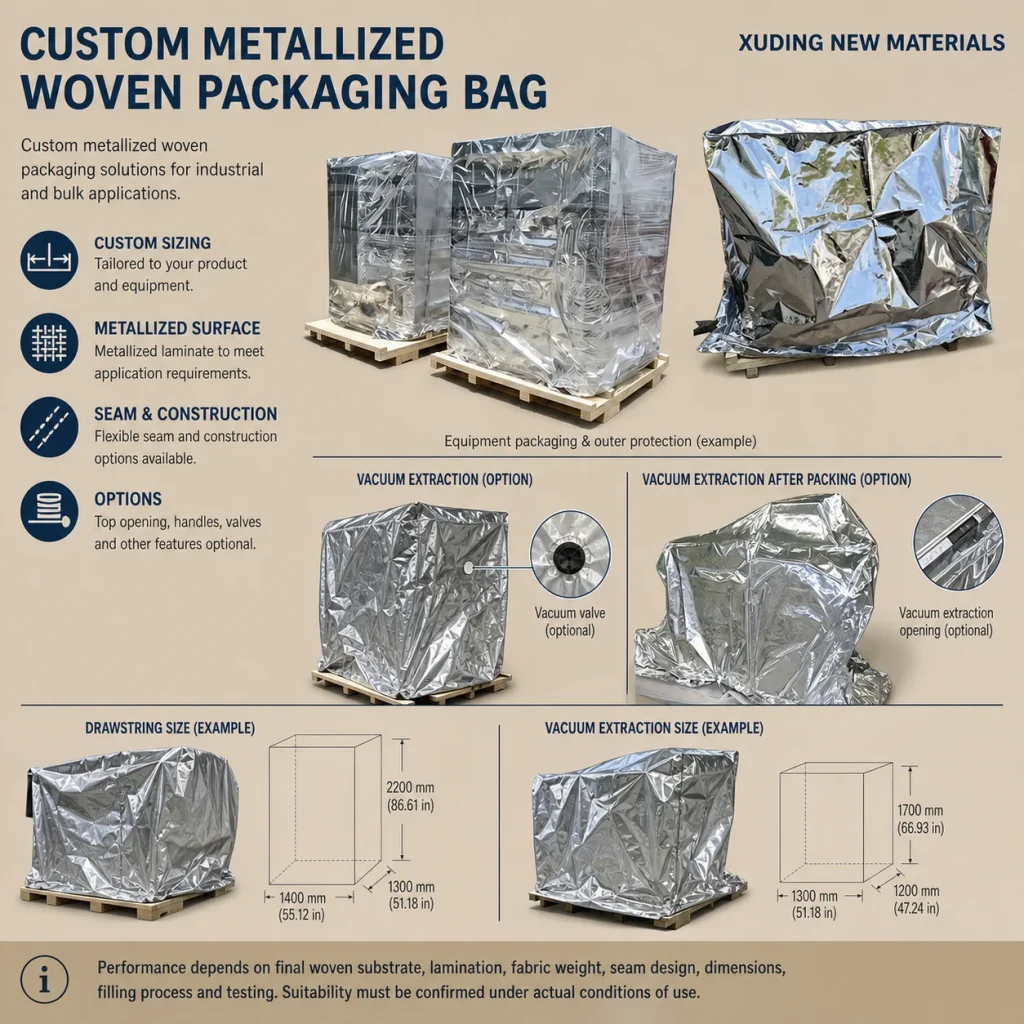 Custom metallized woven packaging bag detail 2