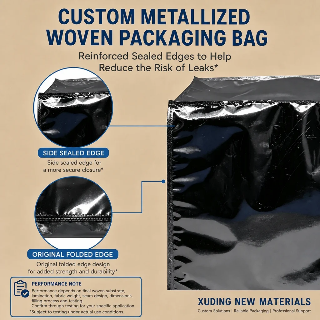 Custom metallized woven packaging bag detail 6