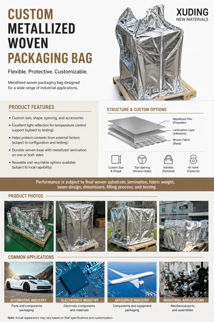 Custom metallized woven packaging bag detail 8