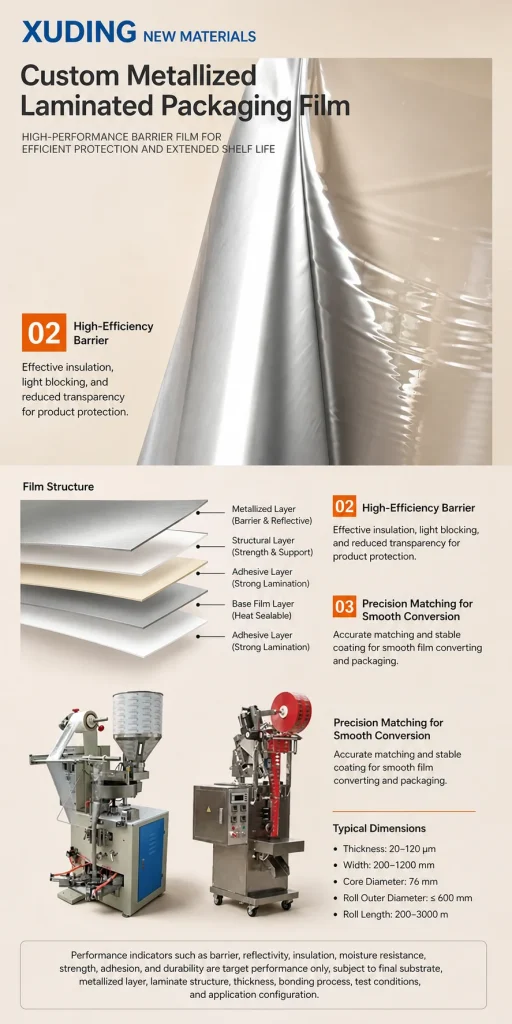 Custom metallized laminated packaging film detail 2