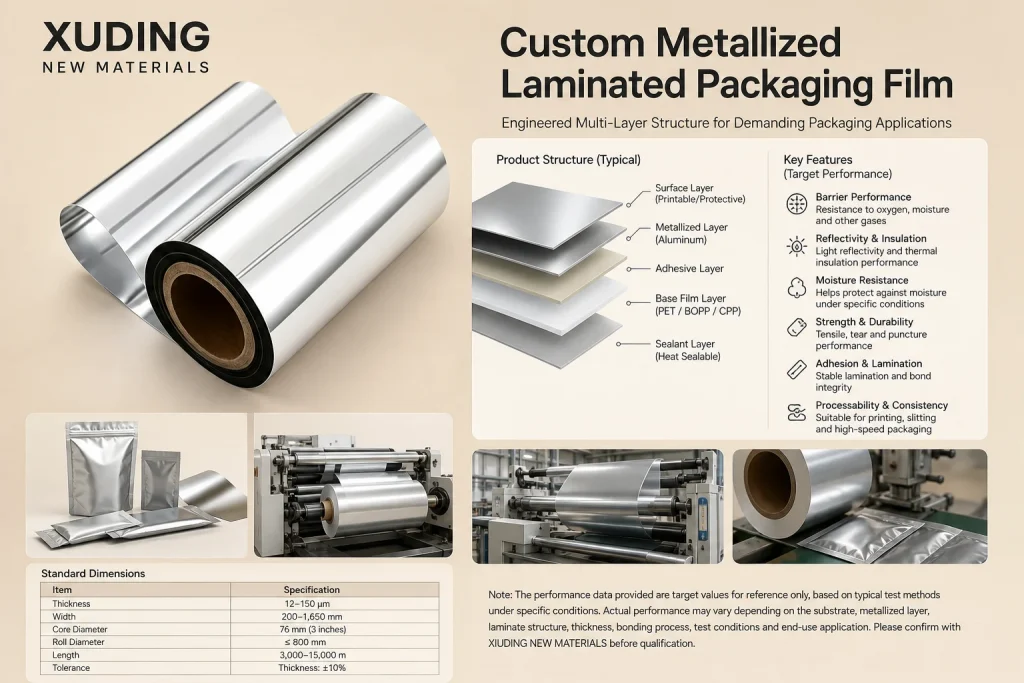 Custom metallized laminated packaging film detail 3