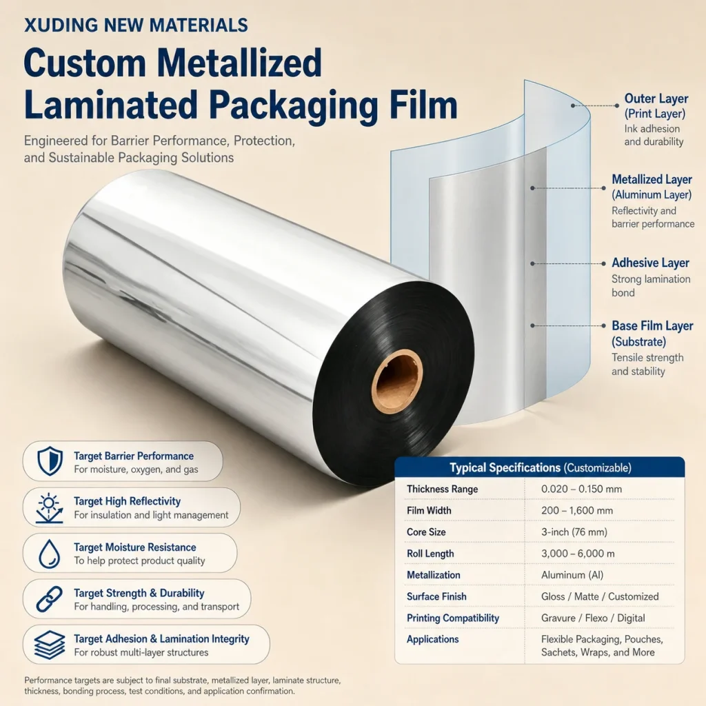 Custom metallized laminated packaging film detail 5