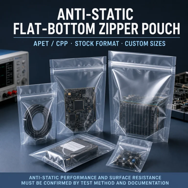 Anti-Static Flat-Bottom Zipper Pouch
