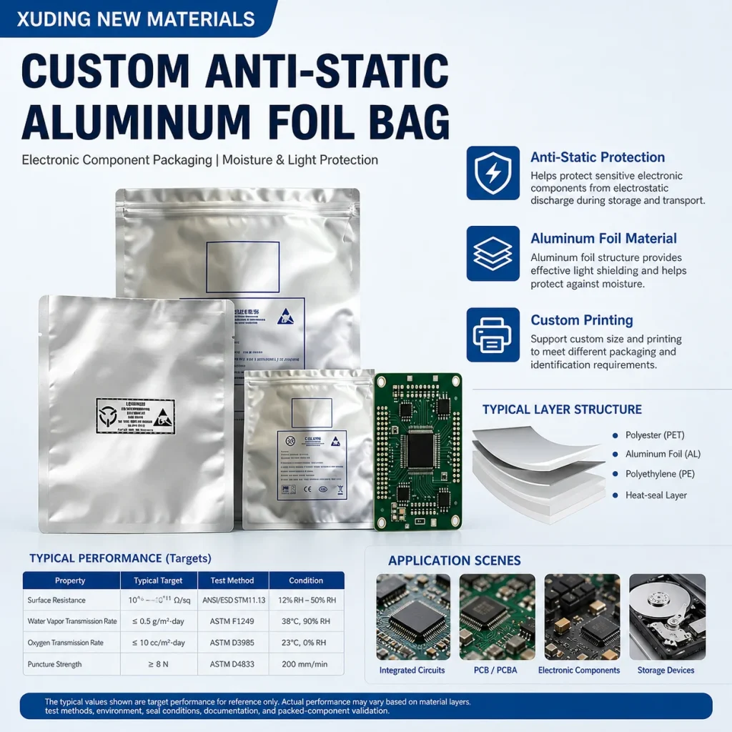 Custom anti-static aluminum foil bag detail 1