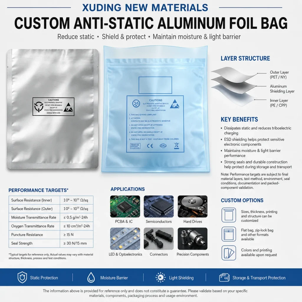Custom anti-static aluminum foil bag detail 2