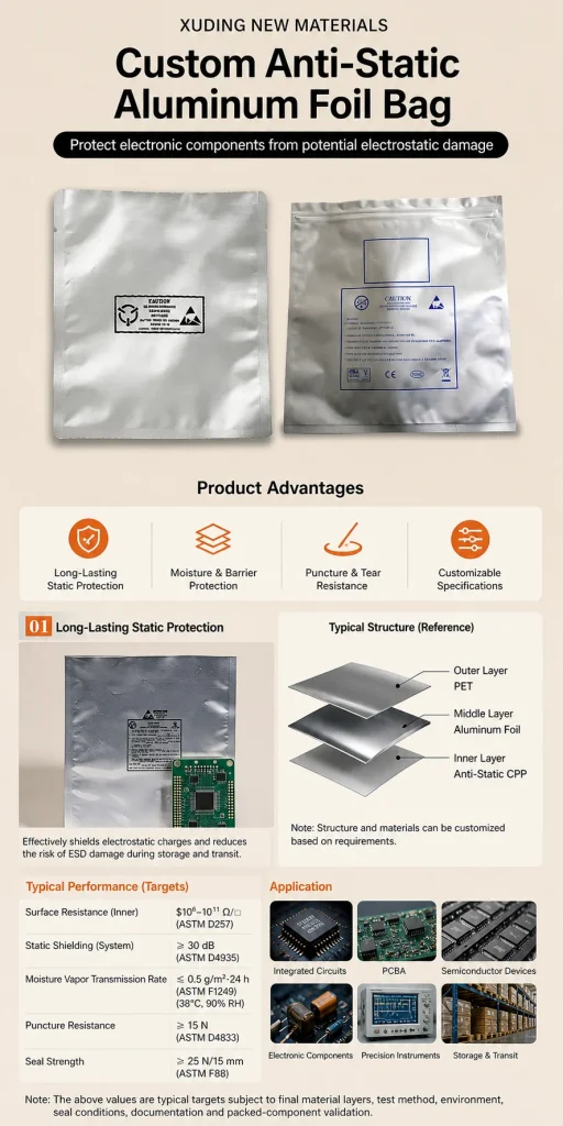 Custom anti-static aluminum foil bag detail 6