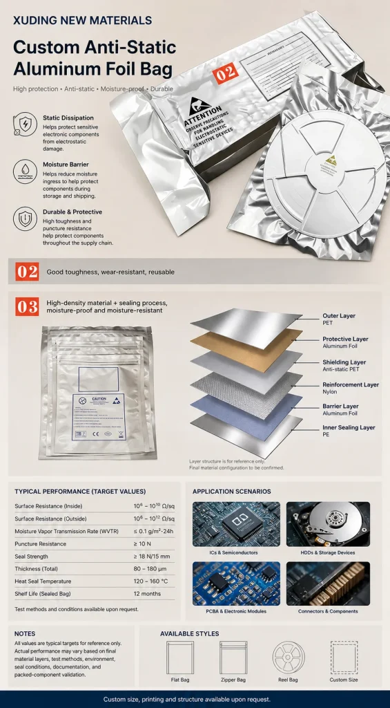 Custom anti-static aluminum foil bag detail 7