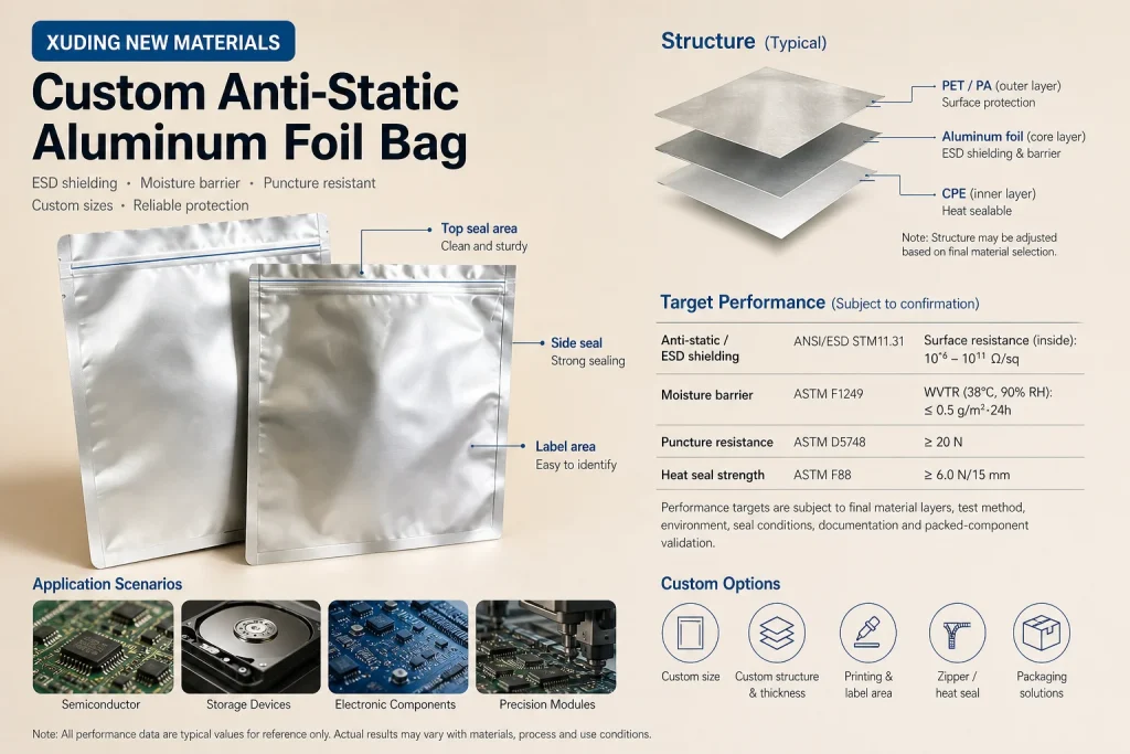 Custom anti-static aluminum foil bag