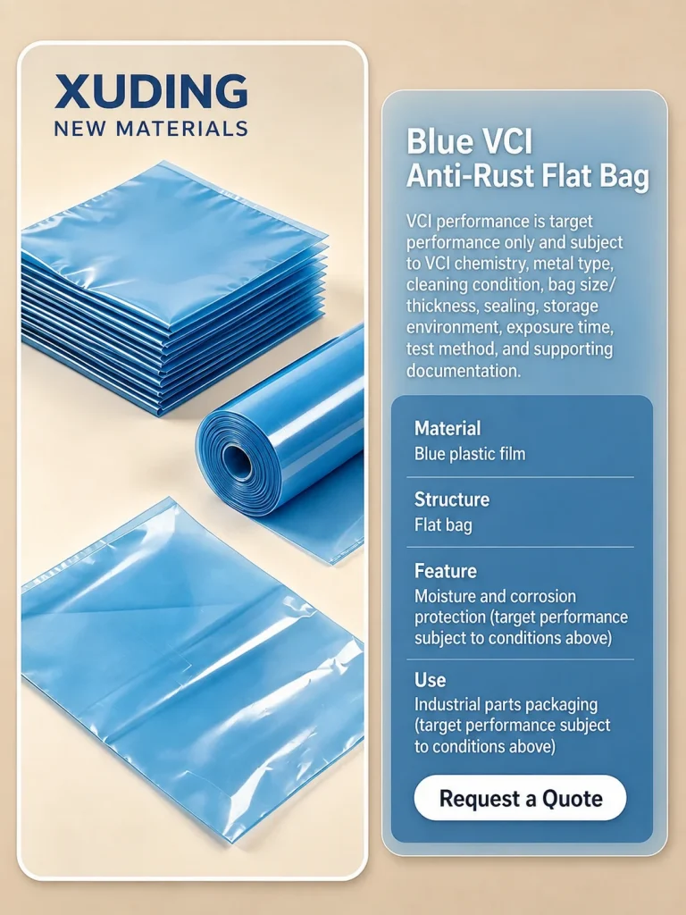 Blue VCI anti-rust flat bag detail 7
