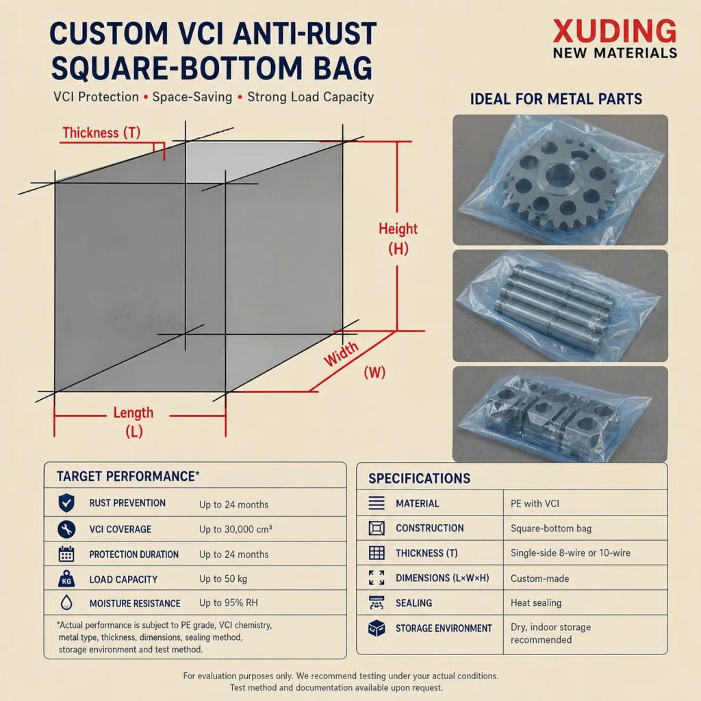Custom VCI anti-rust square-bottom bag detail 3