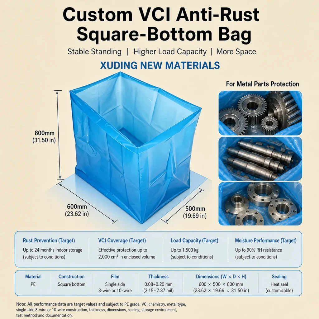 Custom VCI anti-rust square-bottom bag detail 4