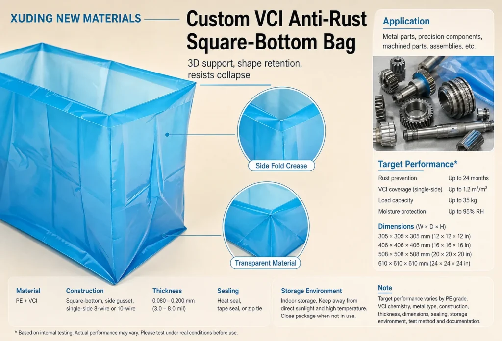 Custom VCI anti-rust square-bottom bag detail 5