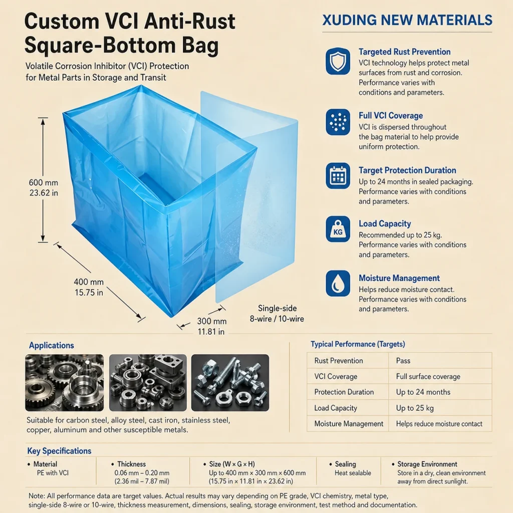 Custom VCI anti-rust square-bottom bag detail 6