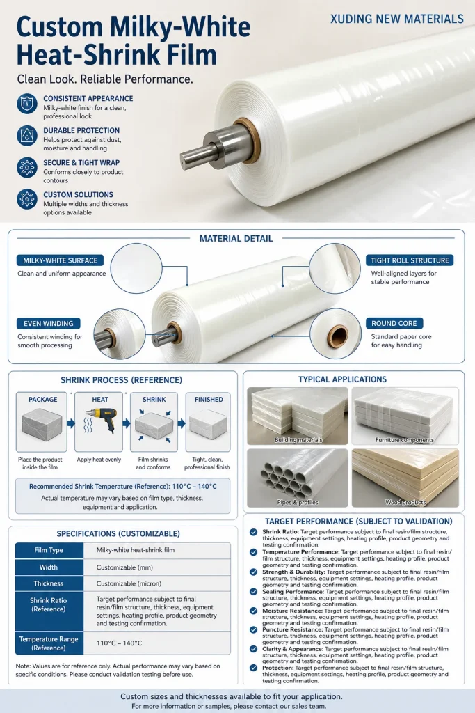 Custom milky-white heat-shrink film detail 4