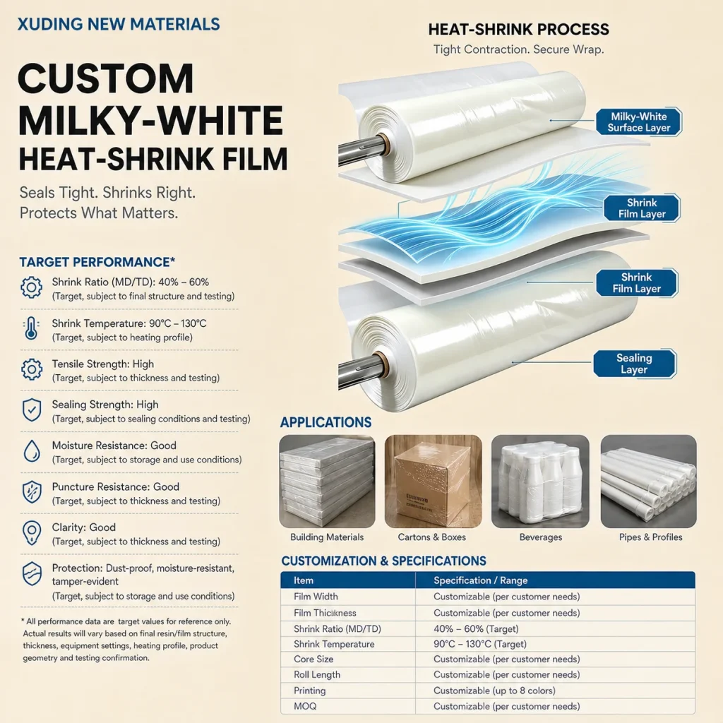 Custom milky-white heat-shrink film detail 5