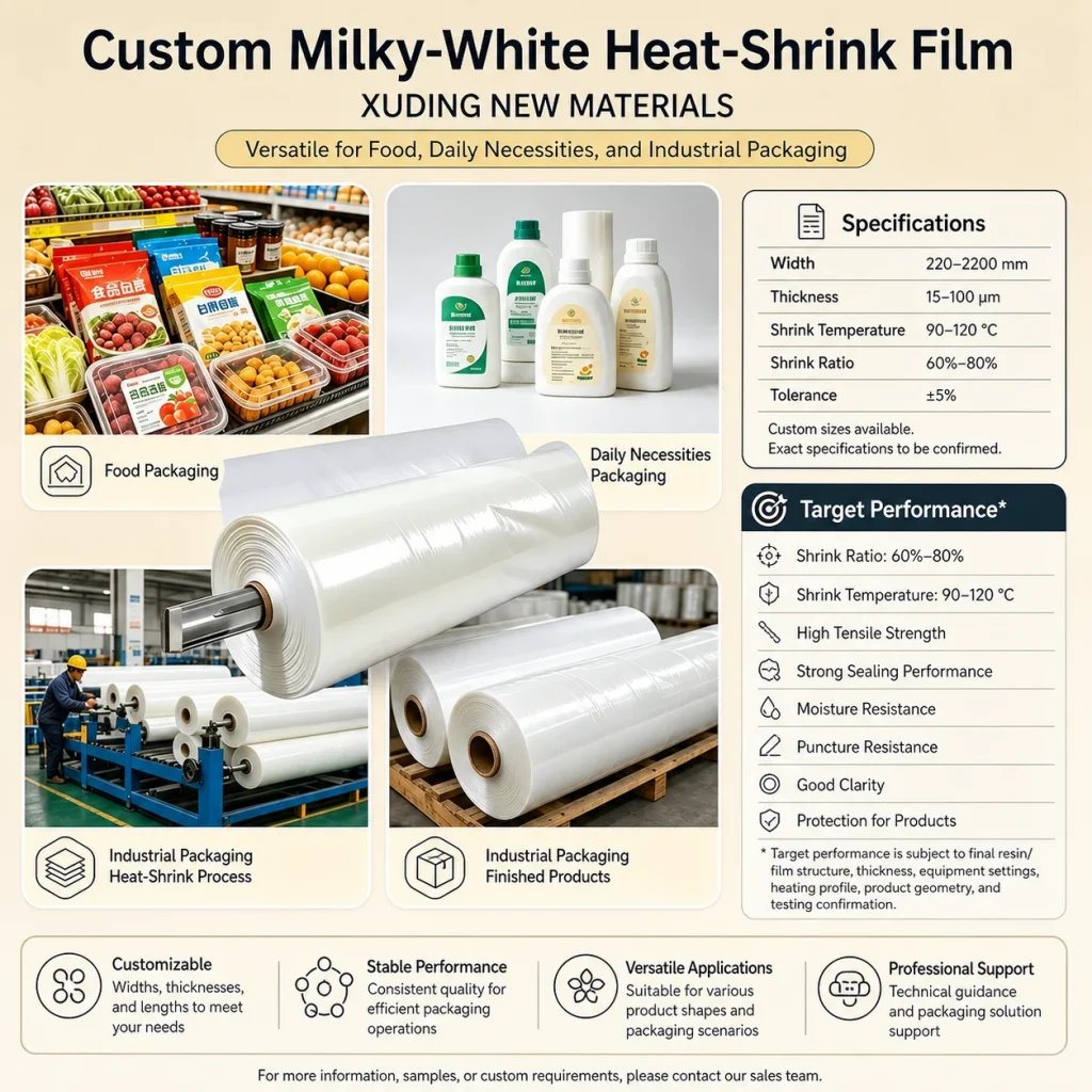 Custom milky-white heat-shrink film detail 9