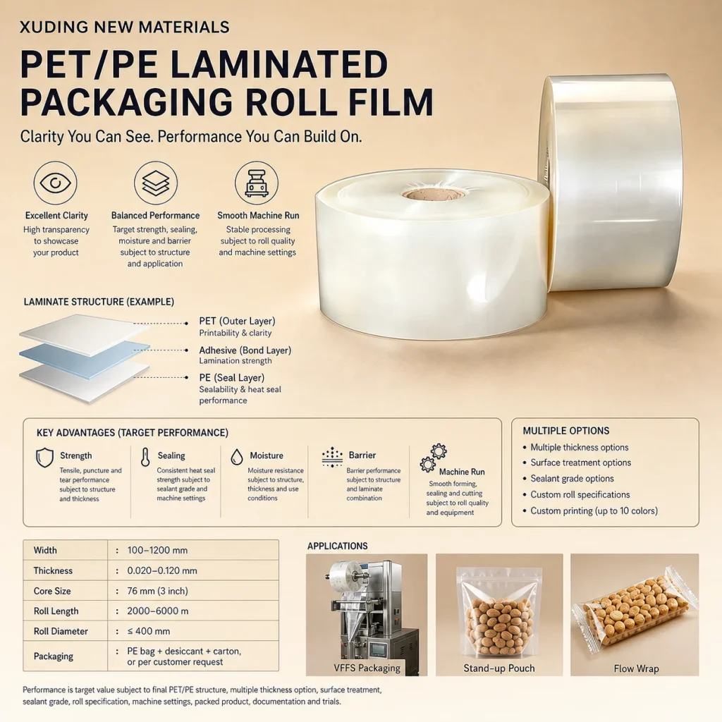 PET PE laminated packaging roll film detail 5
