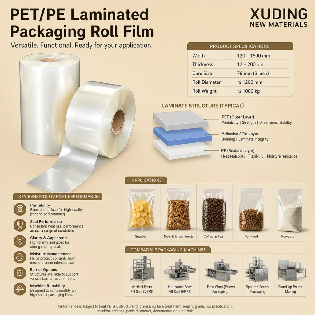 PET PE laminated packaging roll film detail 6
