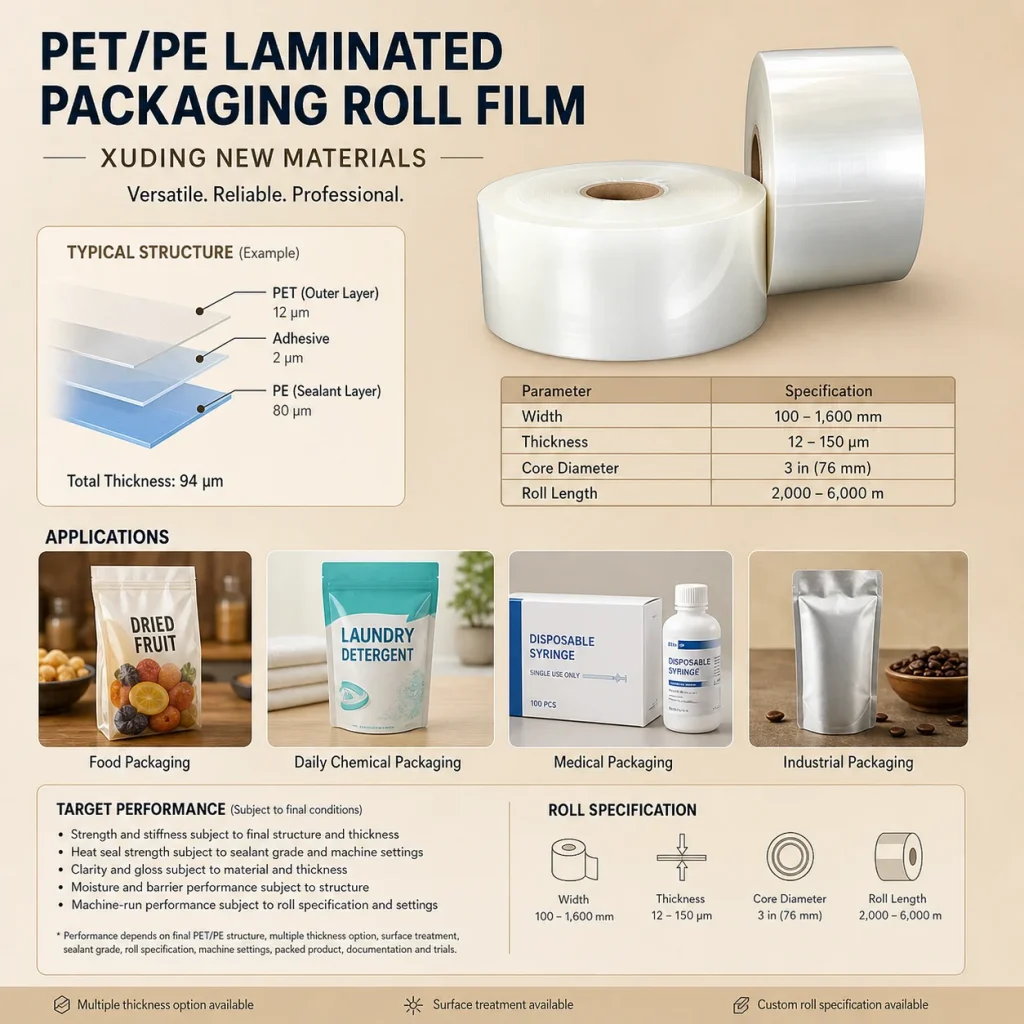 PET PE laminated packaging roll film detail 8