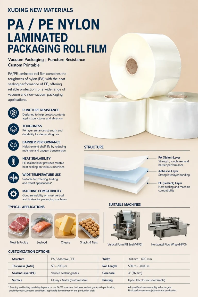 PA / PE Nylon Laminated Packaging Roll Film