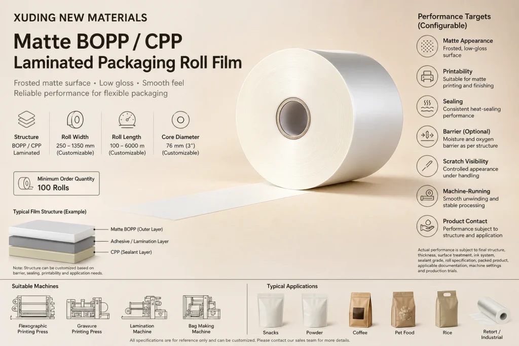 Matte BOPP / CPP Laminated Packaging Roll Film – product detail 6