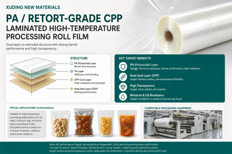 PA / Retort-Grade CPP High-Temperature Processing Roll Film