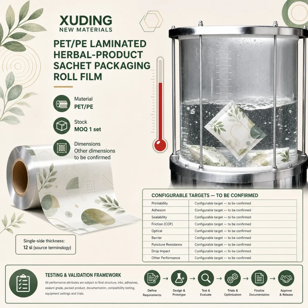 PET / PE Laminated Roll Film for Herbal-Product Sachets – product detail 6