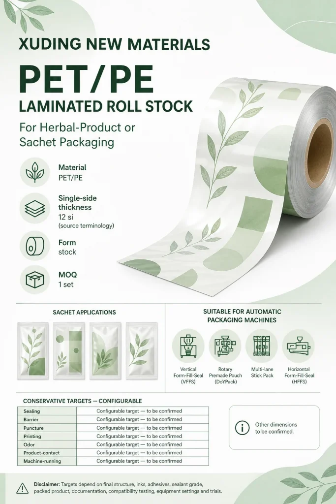 PET / PE Laminated Roll Film for Herbal-Product Sachets – product detail 7
