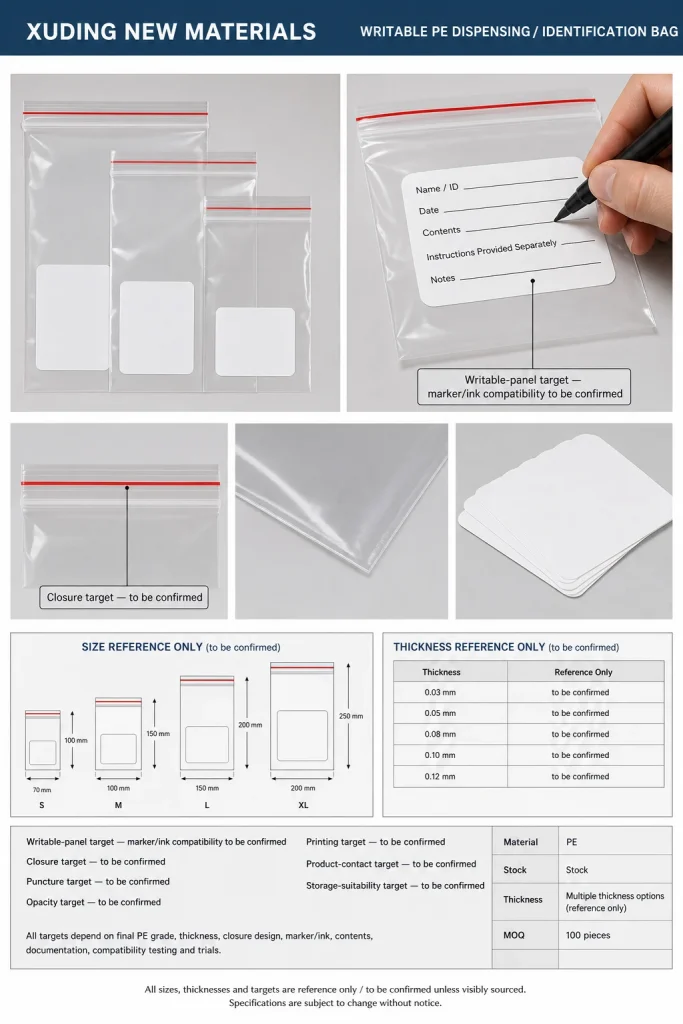 Writable PE Dispensing and Identification Bag - product detail 1