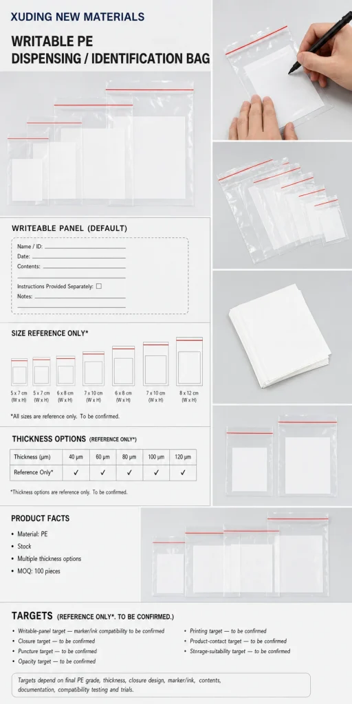 Writable PE Dispensing and Identification Bag - product detail 2