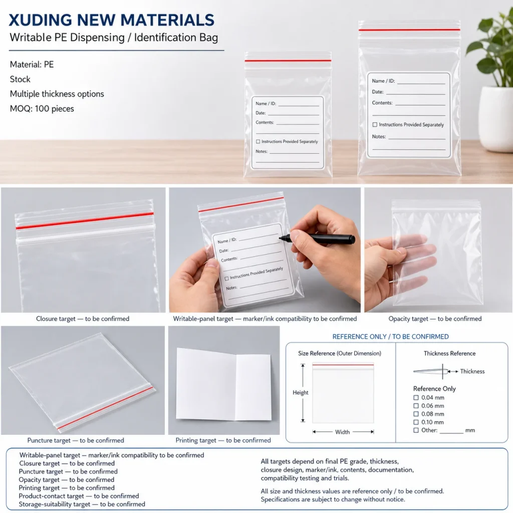 Writable PE Dispensing and Identification Bag - product detail 4