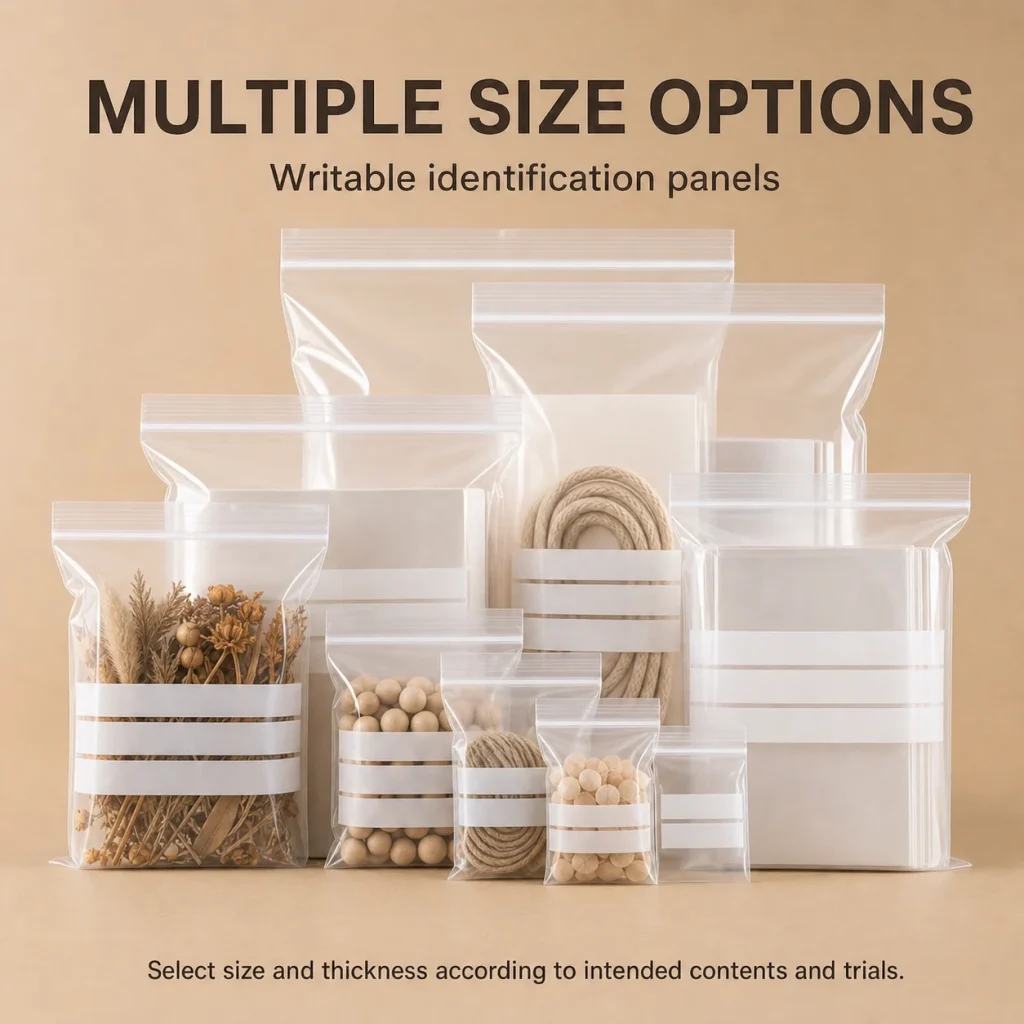 Writable Flat-Bottom PE Zipper Bag - product detail 7