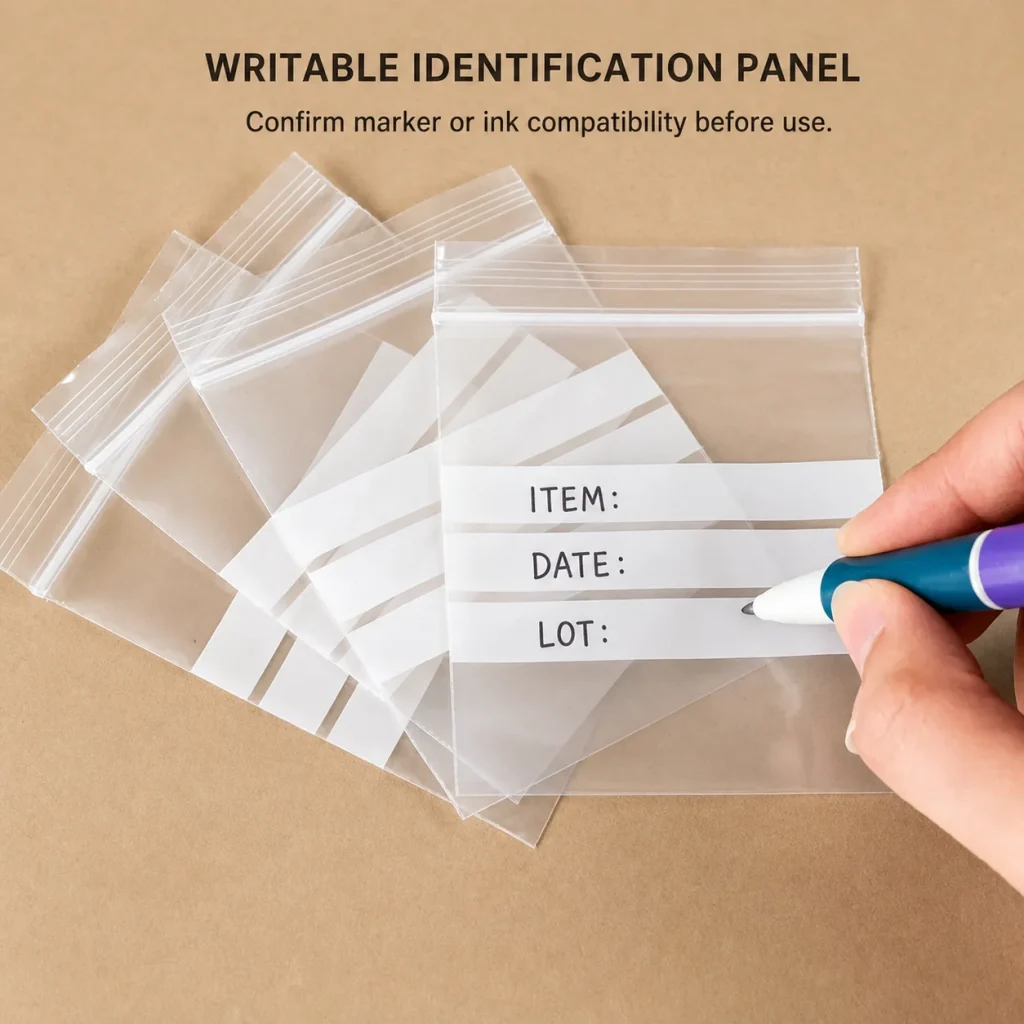 Writable Flat-Bottom PE Zipper Bag - product detail 8